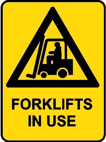 Hazard Sign - Forklifts in Use - Industroquip