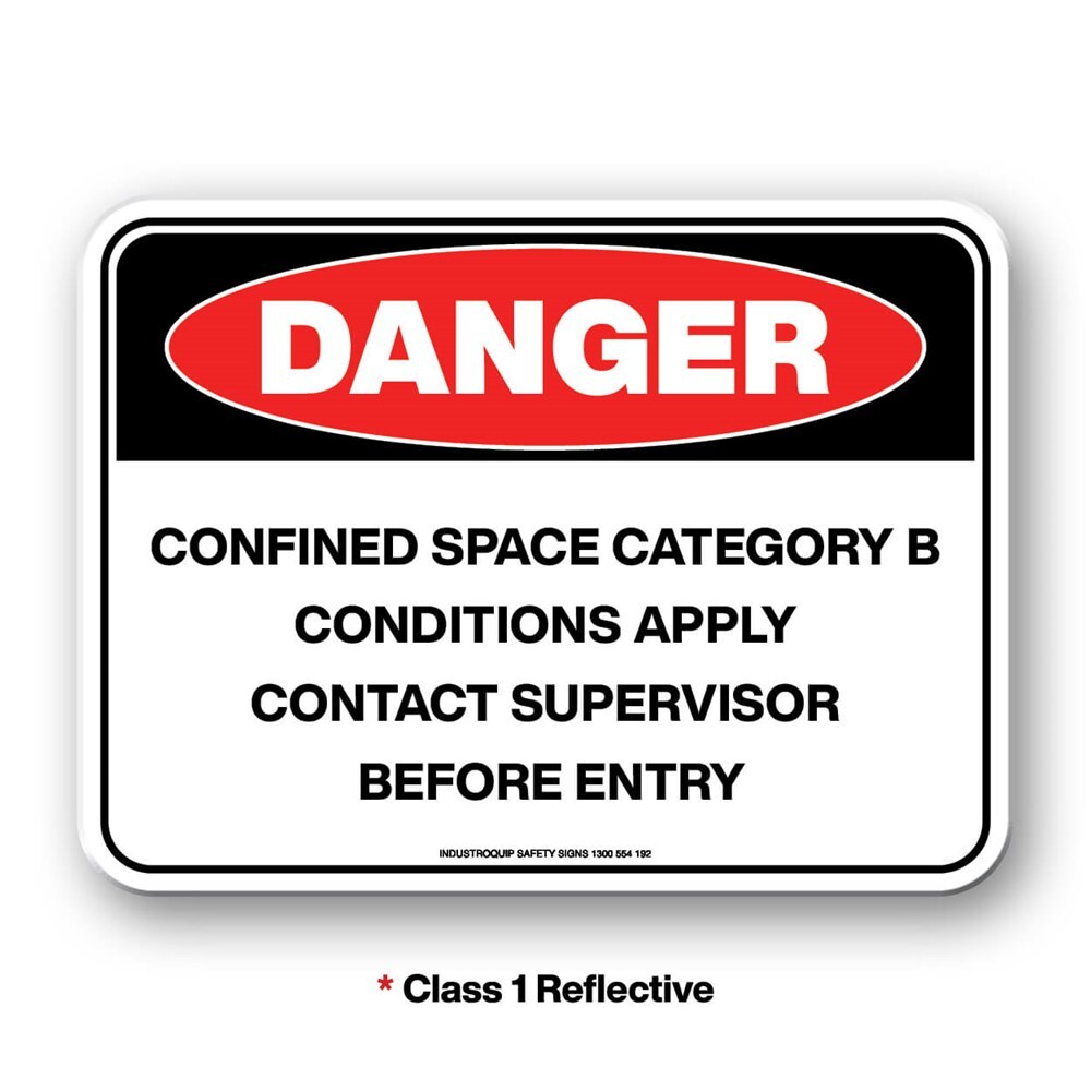 Mining Signs - Danger Confined Space Category B - Industroquip