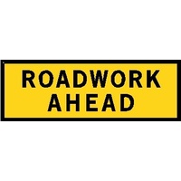 Boxed Edge Road Sign - Roadwork Ahead - 2400 x 900mm