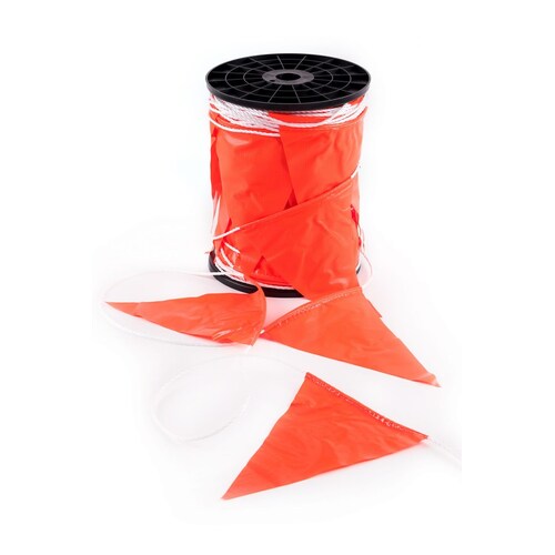 Orange Safety Bunting Flags - 100mtr Roll