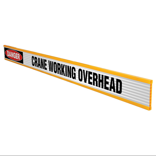 Danger Crane Working Overhead Plastic Reflective Barrier Boards