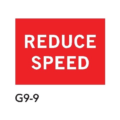 Boxed Edge Road Sign - Reduce Speed - 1200 x 900mm