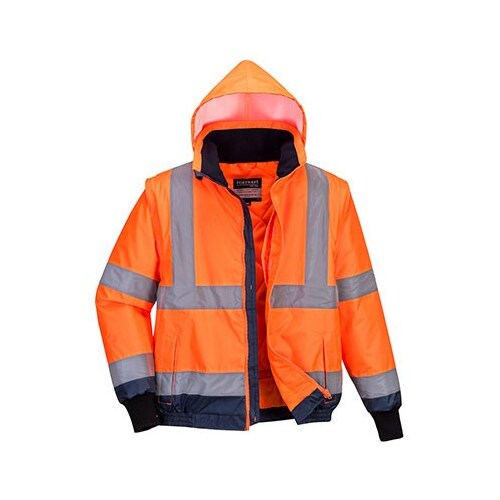 PORTWEST® Hi-Vis Essential 2-in-1 Bomber Jacket with Reflective Tape