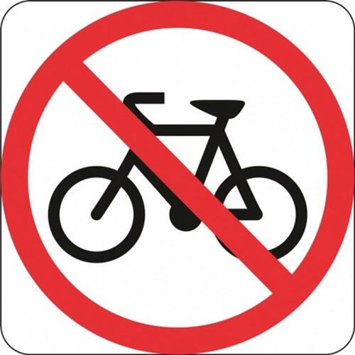 R6-10-3 Bicycles Prohibited Sign- Class 1 Reflective