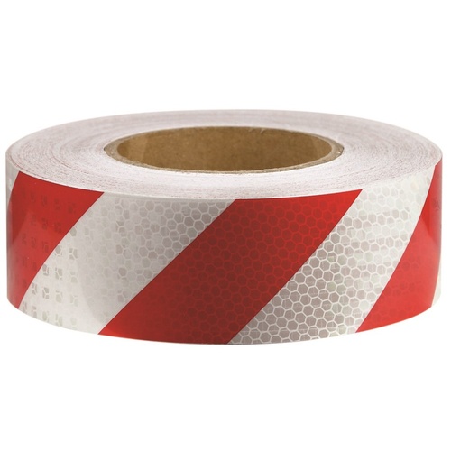 Red/White Class 1 Reflective Tape - 50mm