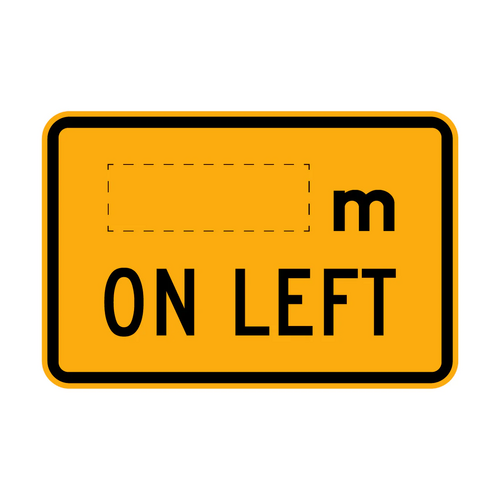 Warning Sign - _M On Left (Specify M) - 800 x 500mm