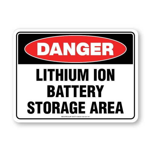 Danger - Lithium Ion Battery Storage Area Sign