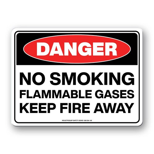 Danger Sign - No Smoking Flammable Gases Keep Fire Away