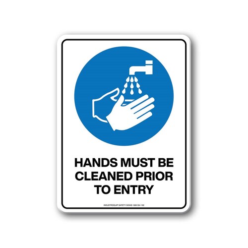 Mandatory Sign - Hands Must Be Cleaned Prior To Entry