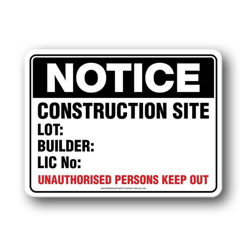 Notice Sign - Construction Site Information