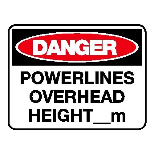 Danger Sign - Powerlines Overhead Height _M