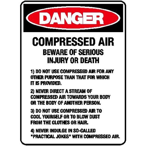 Danger Sign - Compressed Air