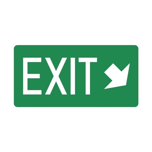 Exit Sign Luminous Arrow Bottom Left