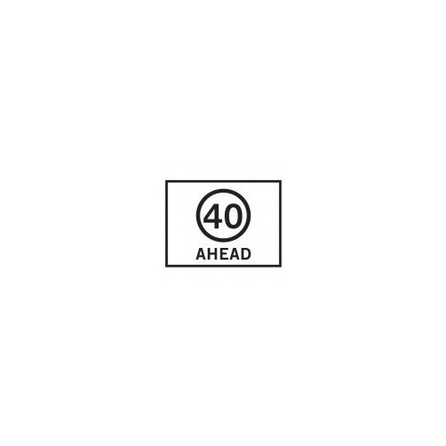 Boxed Edge Road Sign - Speed Limit Sign 40KM/H Ahead (Landscape) - 1200 x 900mm