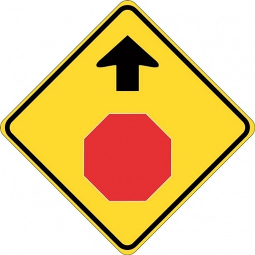 W3-1A Stop Sign Ahead- Class 1 Reflective - 600mm x 600mm - Industroquip