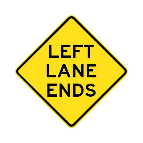 W4-9 Left Lane Ends